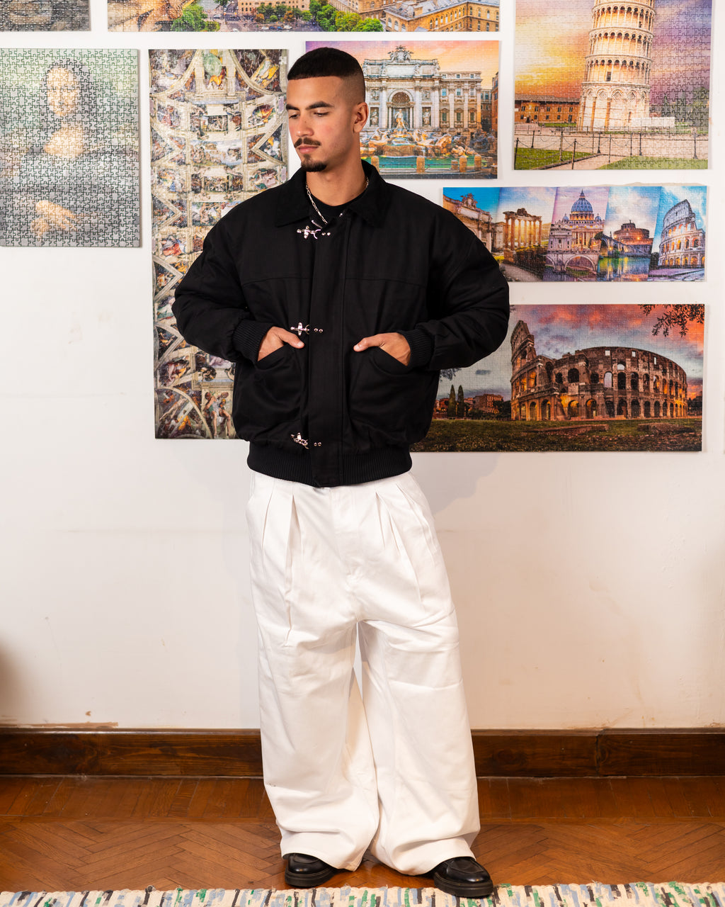 AZL Double Pleated Pants White