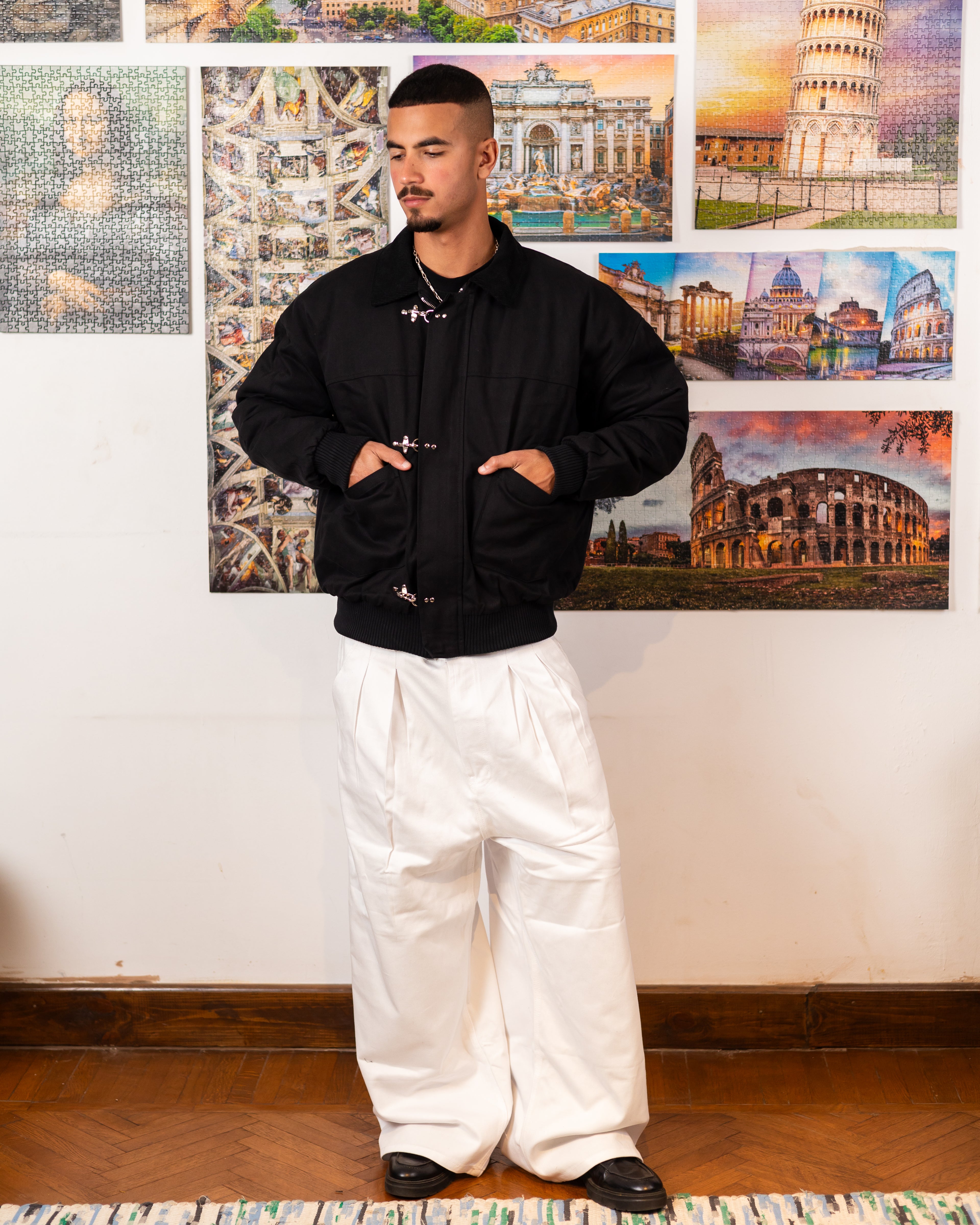 AZL Double Pleated Pants White