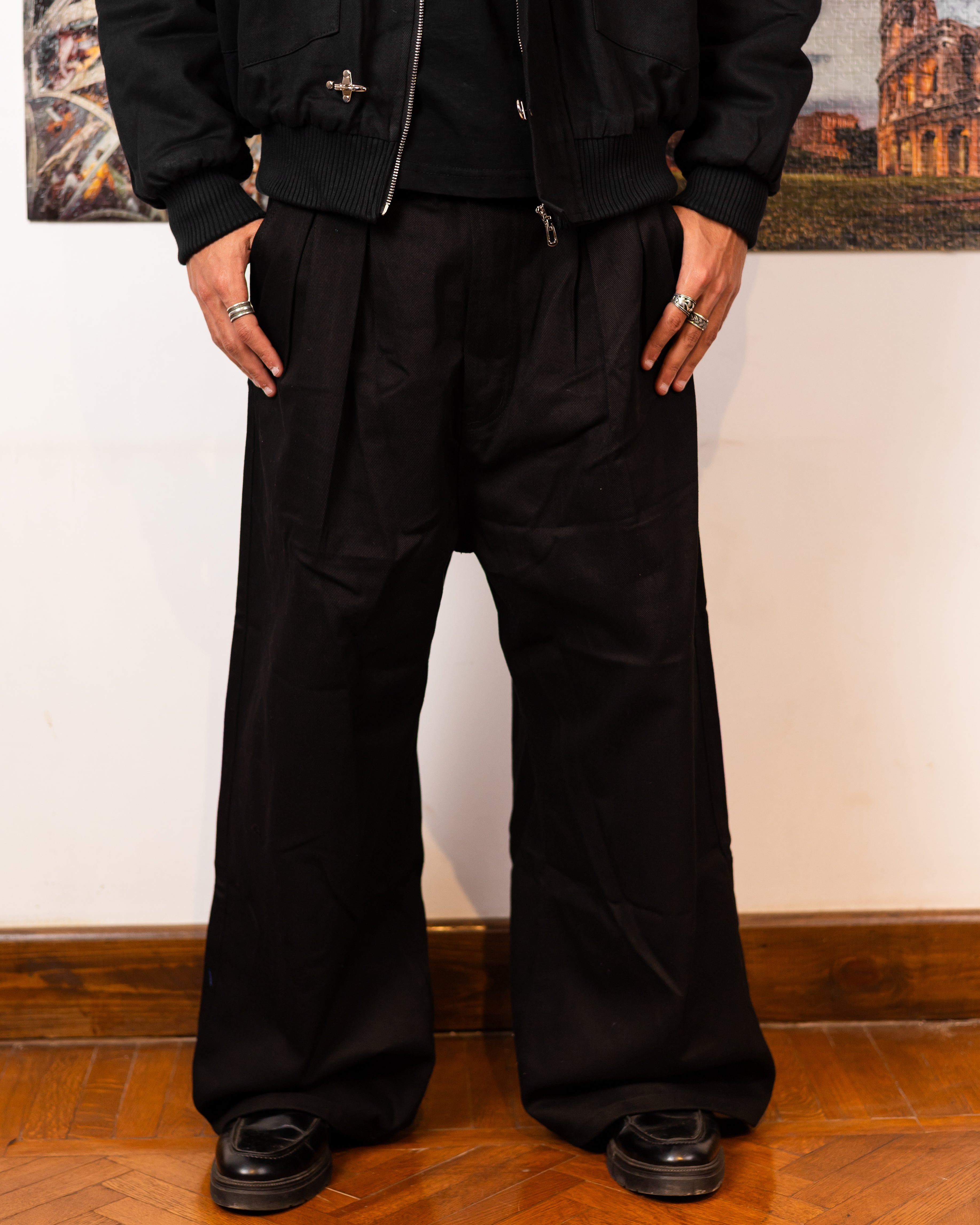 AZL double Pleated Pants Black