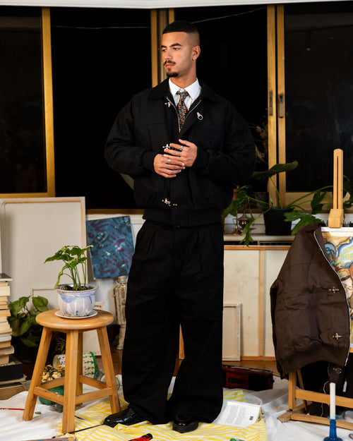 AZL double Pleated Pants Black