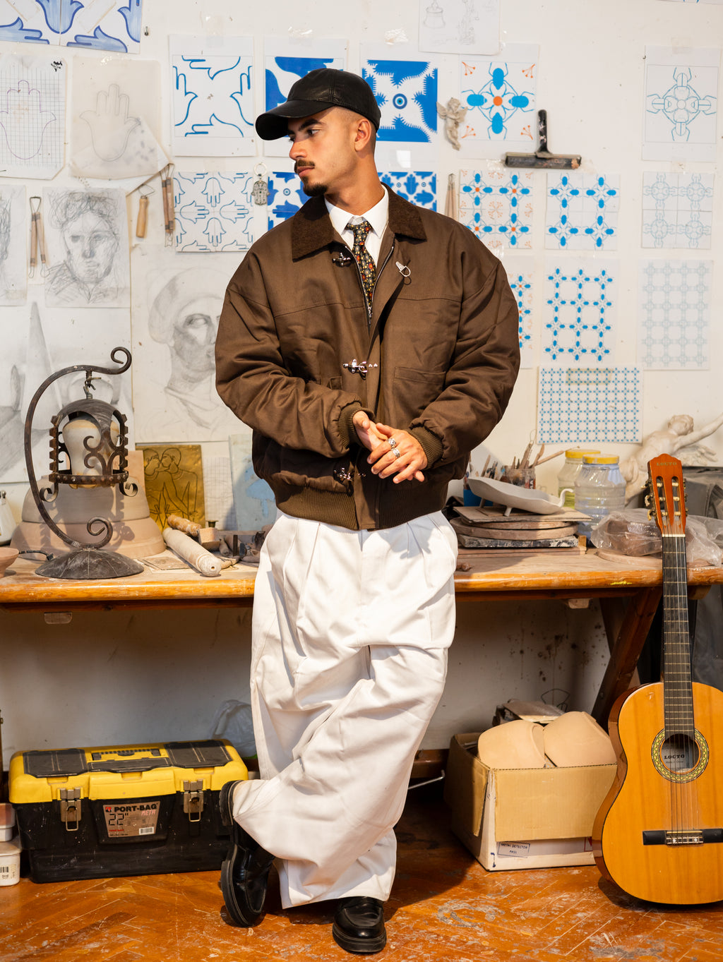 AZL Double Pleated Pants White