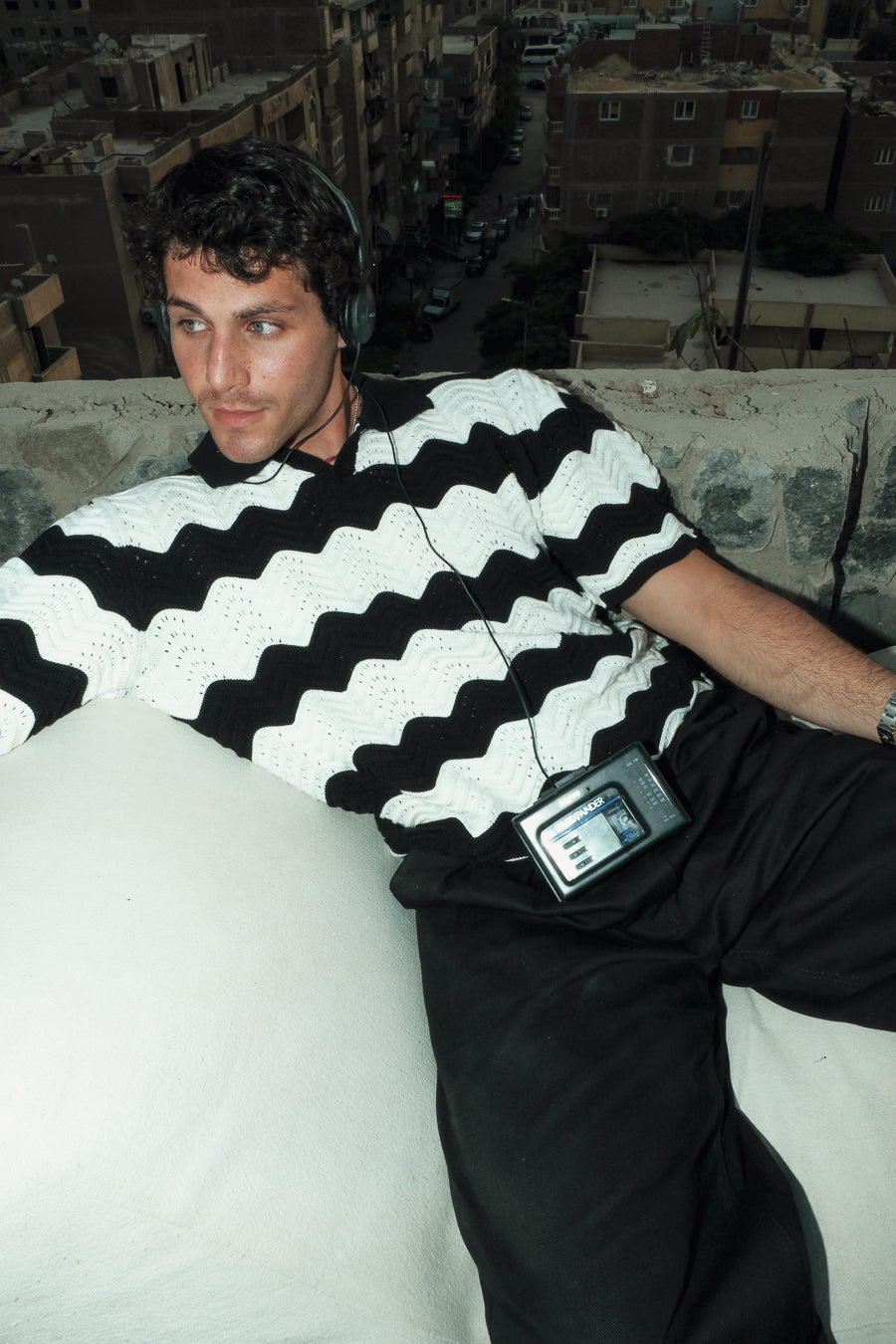Wavy Knit Polo-Nightfall